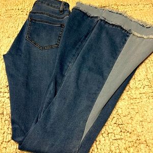 Indigo Stitch Flare Leg Jeans